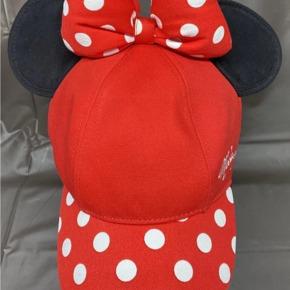 Walt Disney World Red Polka Dot Minnie Mouse Ears Snapback Baseball Hat Youth